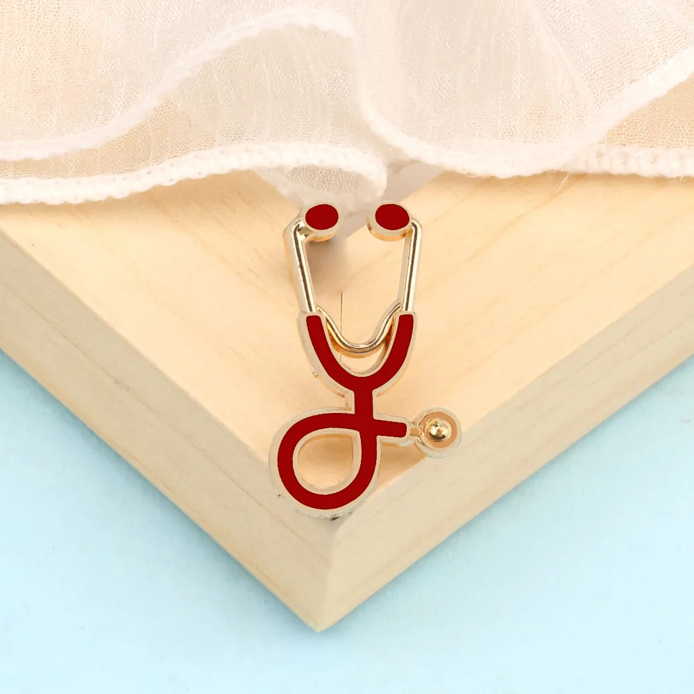 Creative 18 Styles Colorful Brooches Doctor Nurse Stethoscope Enamel Pins Medical Denim Jackets Bag Jewelry Button Badges