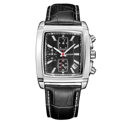 MEGIR New Casual Brand Watches Men Hot Fashion Sport Wristwatch Man Chronograph Leather Watch for Male Luminous Calendar Hour