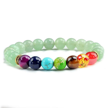 Natural Stone Tiger Eye 7 Chakra Bracelets & Bangles Yoga Balance Beads Buddha Prayer Elastic Bracelet Men Pulseira Masculina