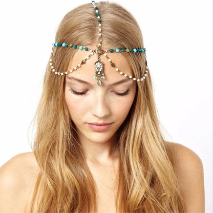 Boho Draping Crystal Bride Hair Accesories New Fashion Elegant  Head Chain Hair Jewelry Wedding Hairstyles Headpiece