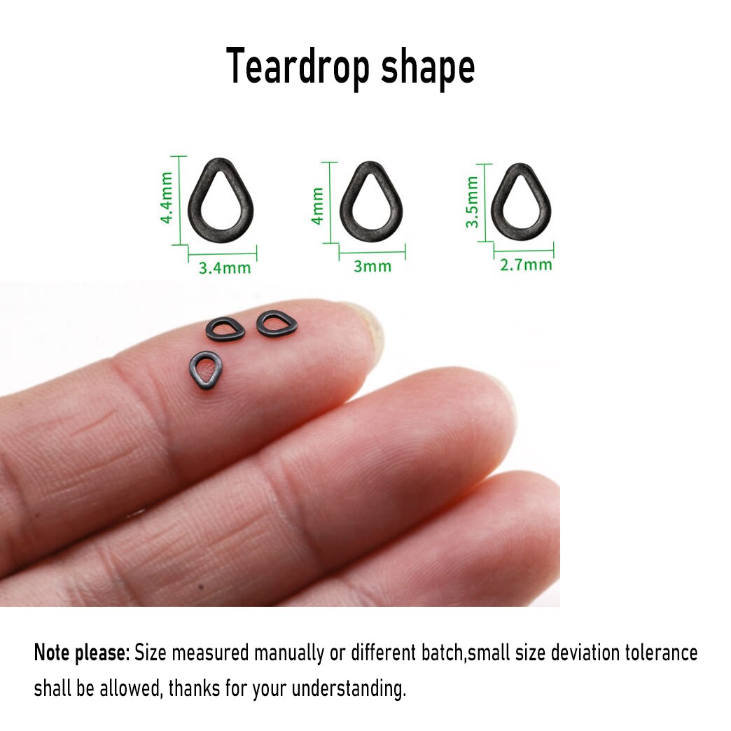 [ 30PCS] Flat Round Matt Black O Ring Carp Fishing Rig Terminal End Tackle Accessory 2mm 2.5mm 3.1mm Tippet Rig Ring