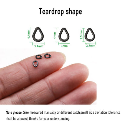 [ 30PCS] Flat Round Matt Black O Ring Carp Fishing Rig Terminal End Tackle Accessory 2mm 2.5mm 3.1mm Tippet Rig Ring
