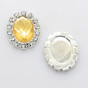 YWXINXI 10Pcs Hot Selling 16*20mm Oval Diy Jewelry Accessories Rhinestone Board Wedding Invitation Clothing Accessories