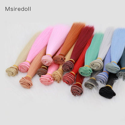 Msiredoll Bjd Wig 15*100CM or 20*100CM or 25*100CM Doll Hair for 1/3 1/4 1/6  Straight Hair Doll Hair Bjd Wig Diy