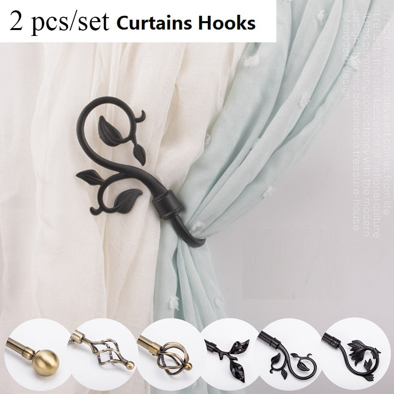 2pcs/Set Curtain Tieback Holder Hooks Tie Backs Bedroom Living Room Curtain Decoration Accessories Holdback Metal Curtain Hook