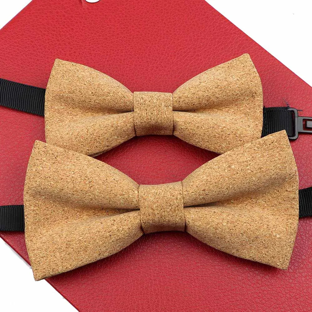 Fashion New Cork Wood Parent-Kid Bowtie Sets Fancy Adjustable Butterfly Handmade Bow Tie Wedding Party Neckwear Family Accessory