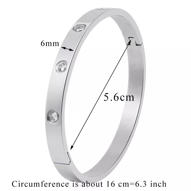 Beautiful Lovers Bracelets Woman Bracelets Stainless Steel Bangles and Bangles Cubic Zirconia Golden Woman Jewelry
