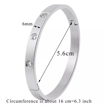 Beautiful Lovers Bracelets Woman Bracelets Stainless Steel Bangles and Bangles Cubic Zirconia Golden Woman Jewelry