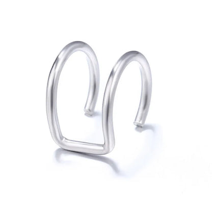 5Pcs/Set Stainless Steel C Shape Cross Clip Ear Cuffs Leaf Ear Clip Earrings for Women No Piercing Fake Cartilage Earring
