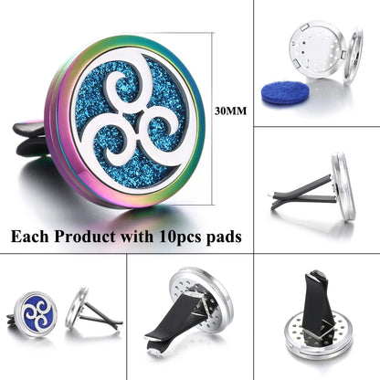 New Aromatherapy Jewelry Car Perfume Air Freshener Car Clip Tree of Life Aroma Essential Oil Diffuser Necklace Locket Pendants