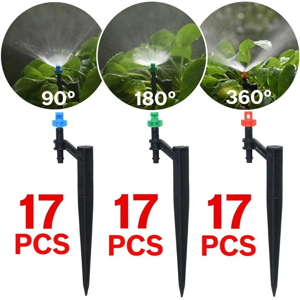 KESLA Garden Watering Drip Irrigation Adjustable Sprinkler 360 Degree Dripper Inserting Ground Fit 4/7mm Hose Greenhouses Yard