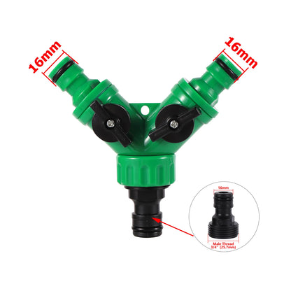 Y-Type Shunt Valve Garden Irrigation System Water Splitter 2 Way Y Shape Quick Connector Water Tap Adapter Water Controller