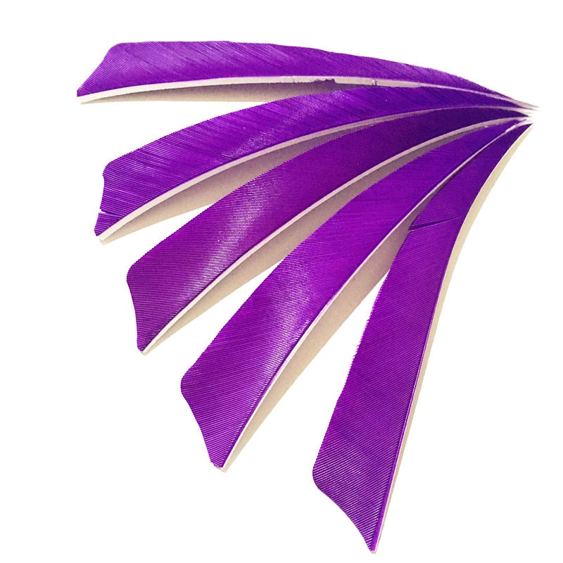 50 Pcs 5 Inch 9 Colors  Shield Turkey Feathers Arrow Feather Fletching for Any Wooden & Bamboo Arrow for Archery Hunting