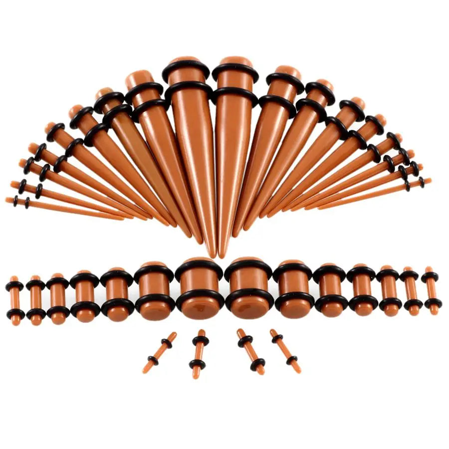 36pcs/Lot Acrylic Ear Gauge Taper and Plug Stretching Kits Mixed Color Ear Flesh Tunnel Expansion Body Piercing Jewelry 14g-00g