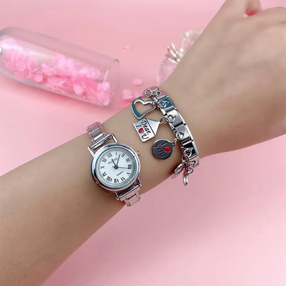 Hapiship 9mm Width New Original Daisy I Love You Heart Flower Italian Charm Fit Bracelet Stainless Steel Jewelry Making DJ047