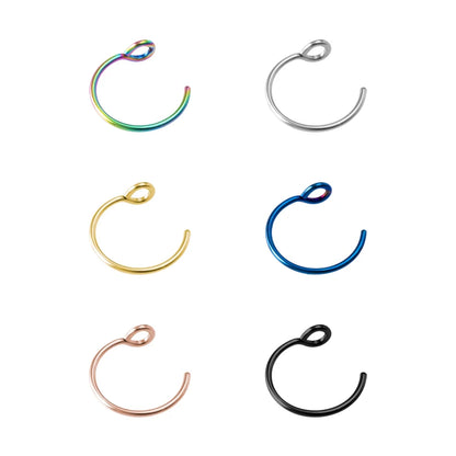 1-5pcs Steel 20G Dainty Faux Nose Rings Fake Septum Rings Hoop Nostril Piercing Fake Clip on Nose Rings Oreja Piercings Jewelry