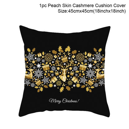 QIFU Cotton Linen Merry Christmas Cushion Covers 45x45cm Decorative Christmas Pi