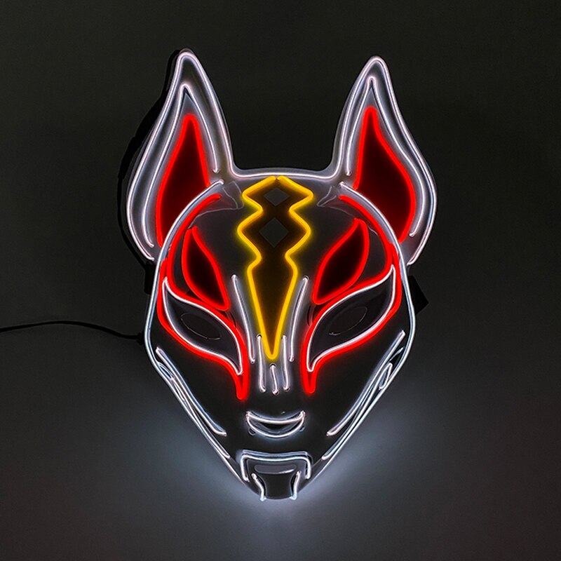 Halloween Carnival Party Costume Decoration Luminous LED Mask Halloween Mask LED Maske Light Up Party Masks for Glow Party