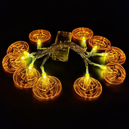 1.5M 10LED Halloween Horror Pumpkin Skull Led String Light Bat Ghost Outdoor Lamp Garland for Halloween Party Home Hanging Decor