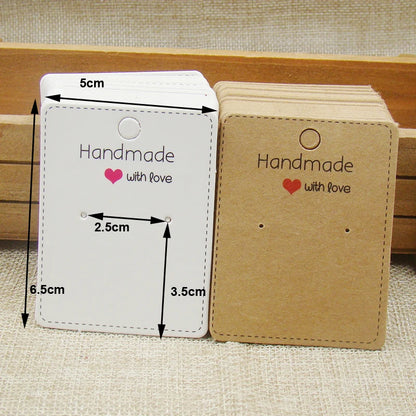 Mulit Size DIY Handmade  Jewelry Earring Packing Card Cute Stud/Drop Earring Display Card 100pcs Per Lot