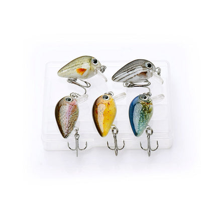 TREHOOK 5pcs 1.5g 3cm Mini Wobblers/Crankbait Fishing Lure Artificial Bait Hard Floating Wobbler for Fish Bass Fishing Tackle
