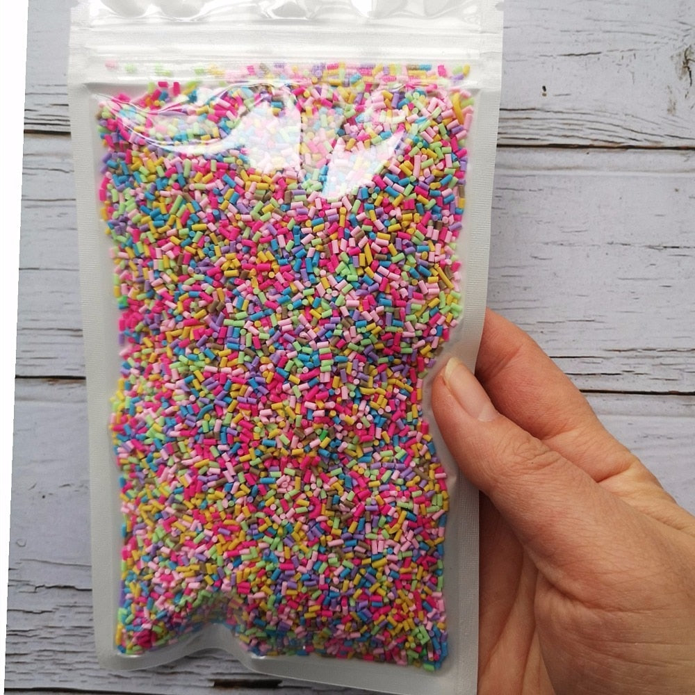 100g/Bag Slime Clay Sprinkles Filler Toys Accessories Candy Fake Cake Dessert Mud Decoration