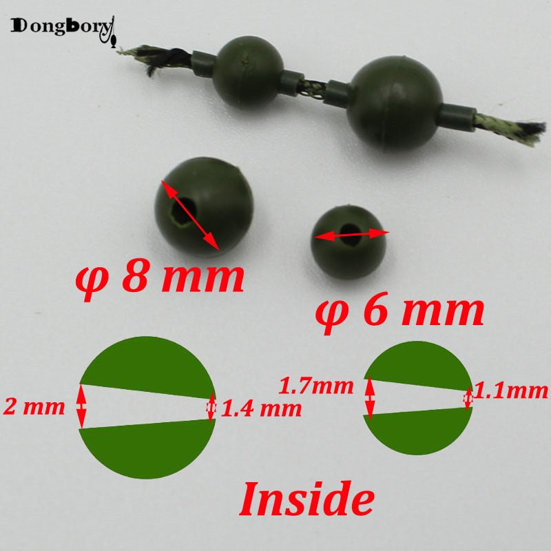 100x Soft Rubber Shock Beads Floating Rig Carp Fishing Bore Beads Chod Helicopter Rigs Beads Shank Bead Carp Fishing Accessories