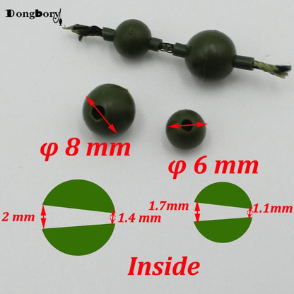 100x Soft Rubber Shock Beads Floating Rig Carp Fishing Bore Beads Chod Helicopter Rigs Beads Shank Bead Carp Fishing Accessories