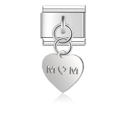 Hapiship 9mm Width New Original Daisy I Love You Heart Flower Italian Charm Fit Bracelet Stainless Steel Jewelry Making DJ047