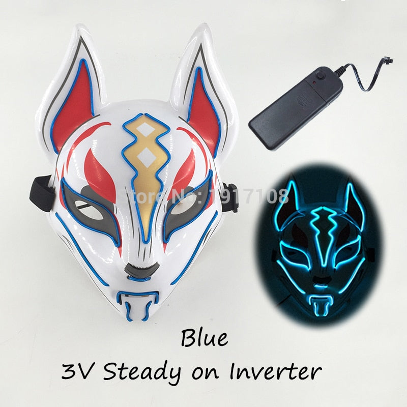 Fashion Halloween Party Mask Light Up Neon LED Mask for Halloween Carnival Party Glowing Anime Mask for Cosplay Decoration