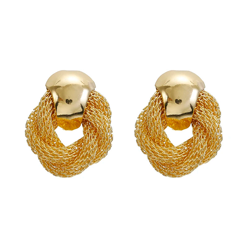 ZA Metal Maxi Statement Vintage Clip on Earrings Without Piercing  for Women Earrings Party Jewelry