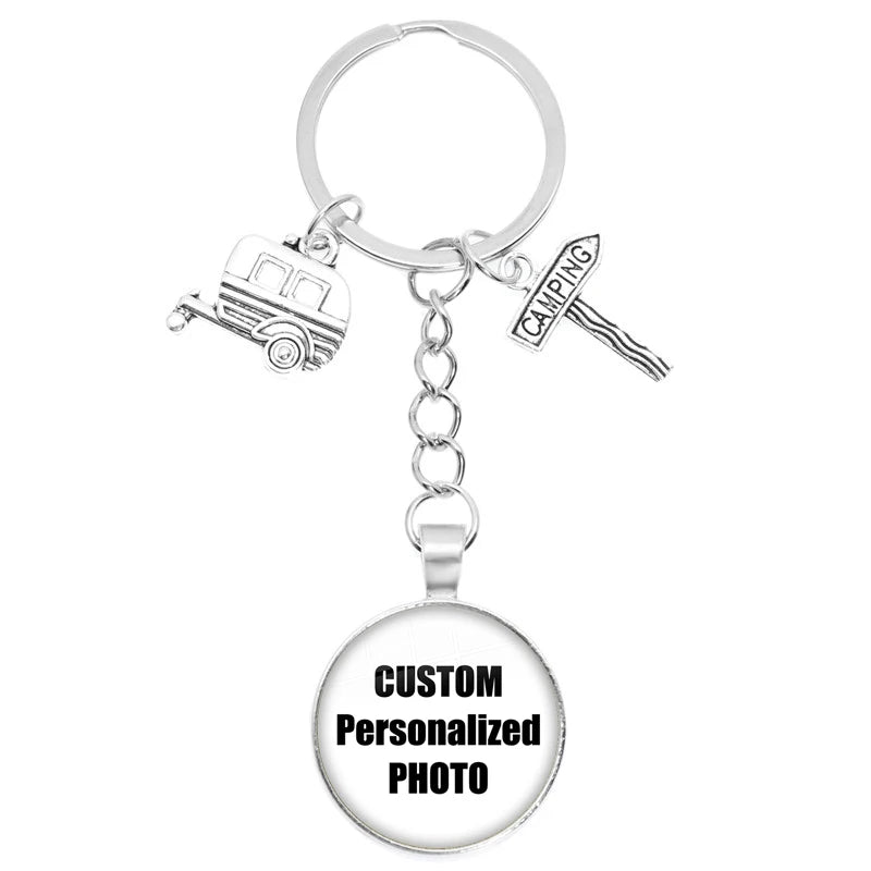 Personalized Custom Keychain Photo Mum Dad Baby Children Grandpa Parents Custom Designed Photo for Family Anniversary