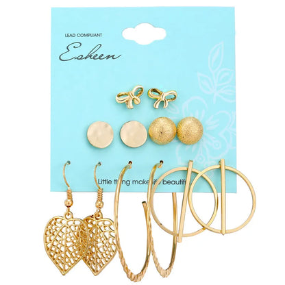 17KM 30 Boho Tassel Earrings Bohemian Long Earrings Set for Women Brincos Geometric Fabric Drop Earring Female Fashion Jewelry