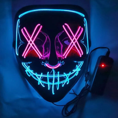 2022 Halloween Mask LED Light Up Mask Scary Mask for Festival Cosplay Halloween Costume Masquerade Parties,Carnival