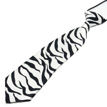 Pre-Tied Elastic Necktie Rainbow Stripes Leopard Apple Print Boys Kids Imitation Silk Ties Stage Performance Party Costume