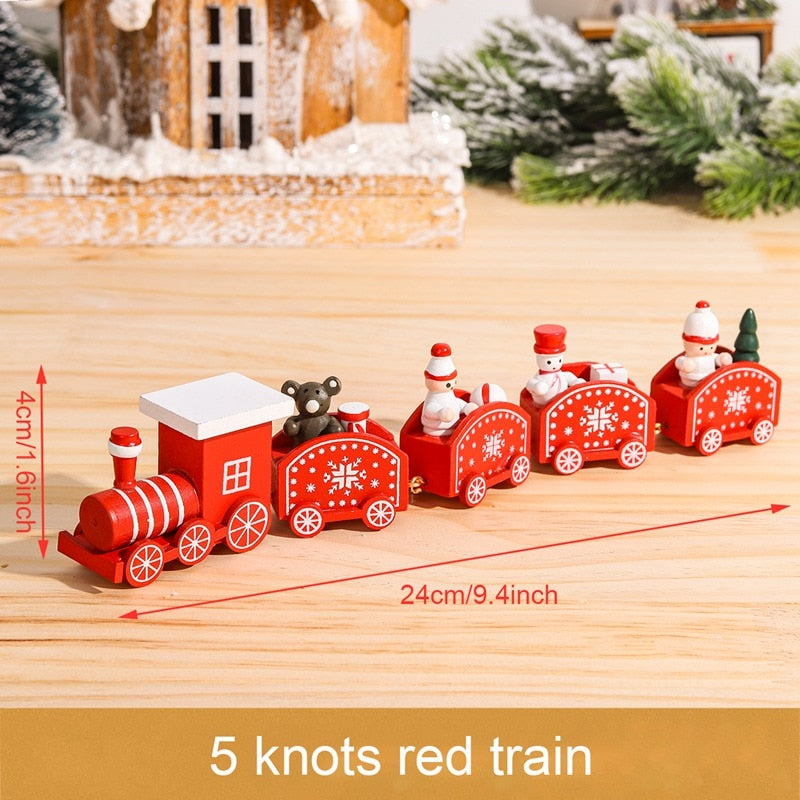 Christmas Wooden Train Merry Christmas Decoration for Home 2023 Christmas Ornaments Navidad Xmas New Year 2024