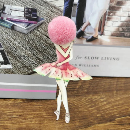 Fashion Brooch Pins for Woman Brooches Girls Face Cartoon Models Acrylic Brooches Kawaii Pompom Clothing Jewelry Accessories