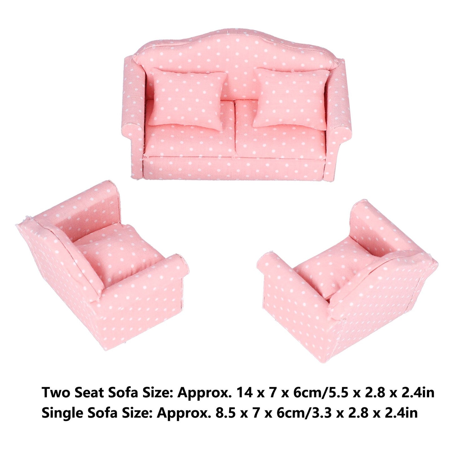 1/12 Miniature Sofa Simulation Dollhouse Sofa Living Room Furniture Children Doll House DIY Pretend Play Role Toys