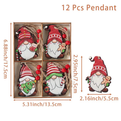 Wooden Christmas Pendant Merry Christmas Decor for Home 2023 Navidad Ornaments C