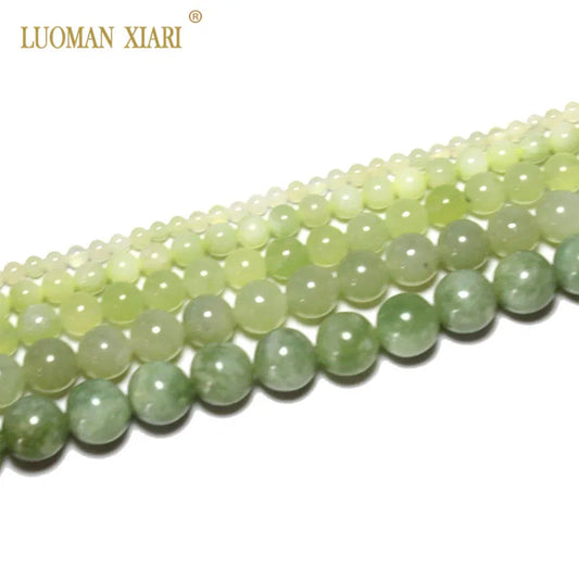 Fine AAA Natural Round  New Green Jade Stone Beads  for Jewelry Making DIY  Bracelet Necklace 4/6/8/10/12 Mm Strand 15''