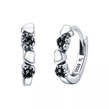 BAMOER 925 Sterling Silver Heart to Heart Hoop Earrings Silver for Women Sterling Silver Jewelry Valentine's Day