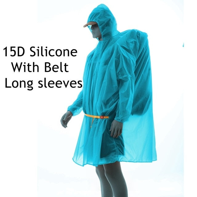3F UL Gear Single Person Poncho Ultralight Hiking Cycling Raincoat Outdoor Awning Camping  15D Silicone 210T