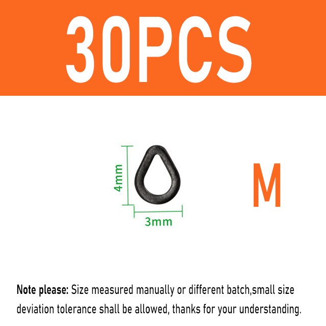 [ 30PCS] Flat Round Matt Black O Ring Carp Fishing Rig Terminal End Tackle Accessory 2mm 2.5mm 3.1mm Tippet Rig Ring