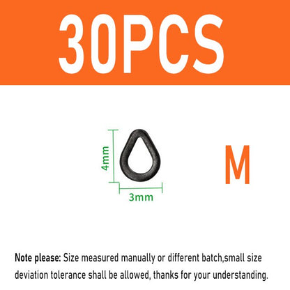 [ 30PCS] Flat Round Matt Black O Ring Carp Fishing Rig Terminal End Tackle Accessory 2mm 2.5mm 3.1mm Tippet Rig Ring