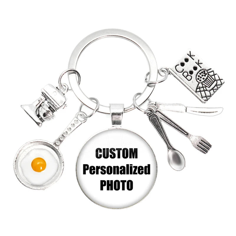 Personalized Custom Keychain Photo Mum Dad Baby Children Grandpa Parents Custom Designed Photo for Family Anniversary