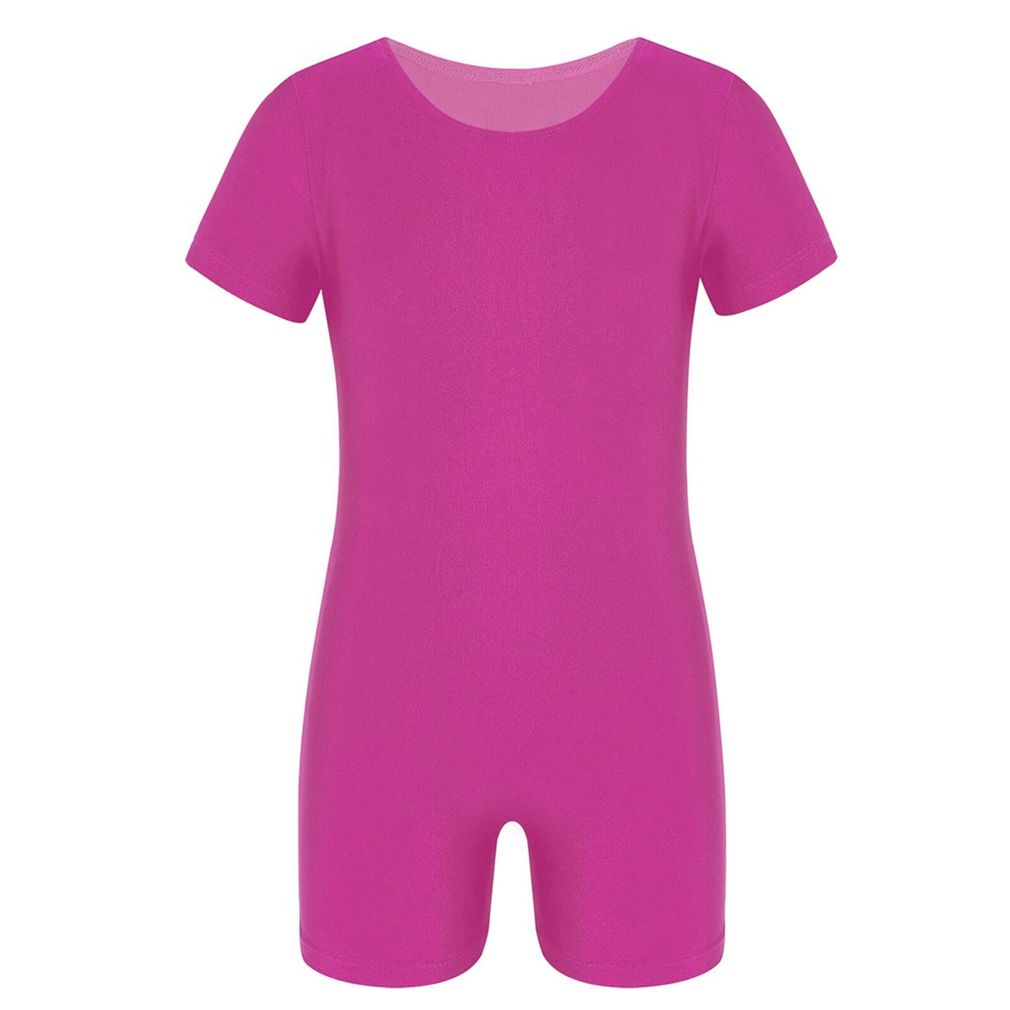 Children Dance Wear Short Sleeves Solid Color Stretchy Ballet Gymnastics