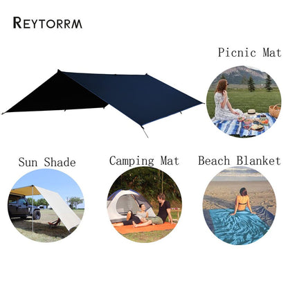Silver Coating Waterproof Hammock Awning Canopy Tent Tarp Beach Camping Portable Pergola Sunshade Outdoor Camping Hiking Picnic