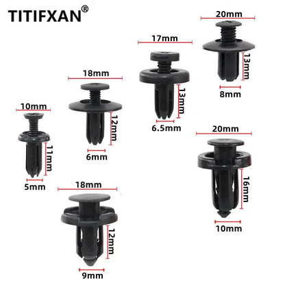 60Pcs 5mm 6mm 7mm 8mm 9mm 10mm Hole Car Bumper Rivet Fastener Auto Fender Trim Panel Screw Clips for Honda Nissan Toyota Hyundai