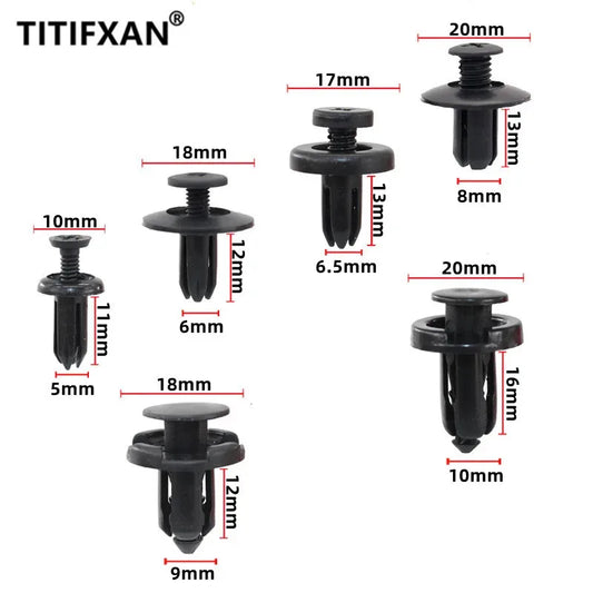 60Pcs 5mm 6mm 7mm 8mm 9mm 10mm Hole Car Bumper Rivet Fastener Auto Fender Trim Panel Screw Clips for Honda Nissan Toyota Hyundai