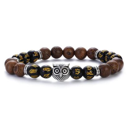 8mm New Natural Wood Beads Bracelets Men Black Ethinc Meditation White Bracelet Women Prayer Jewelry Yoga Bracelet Homme
